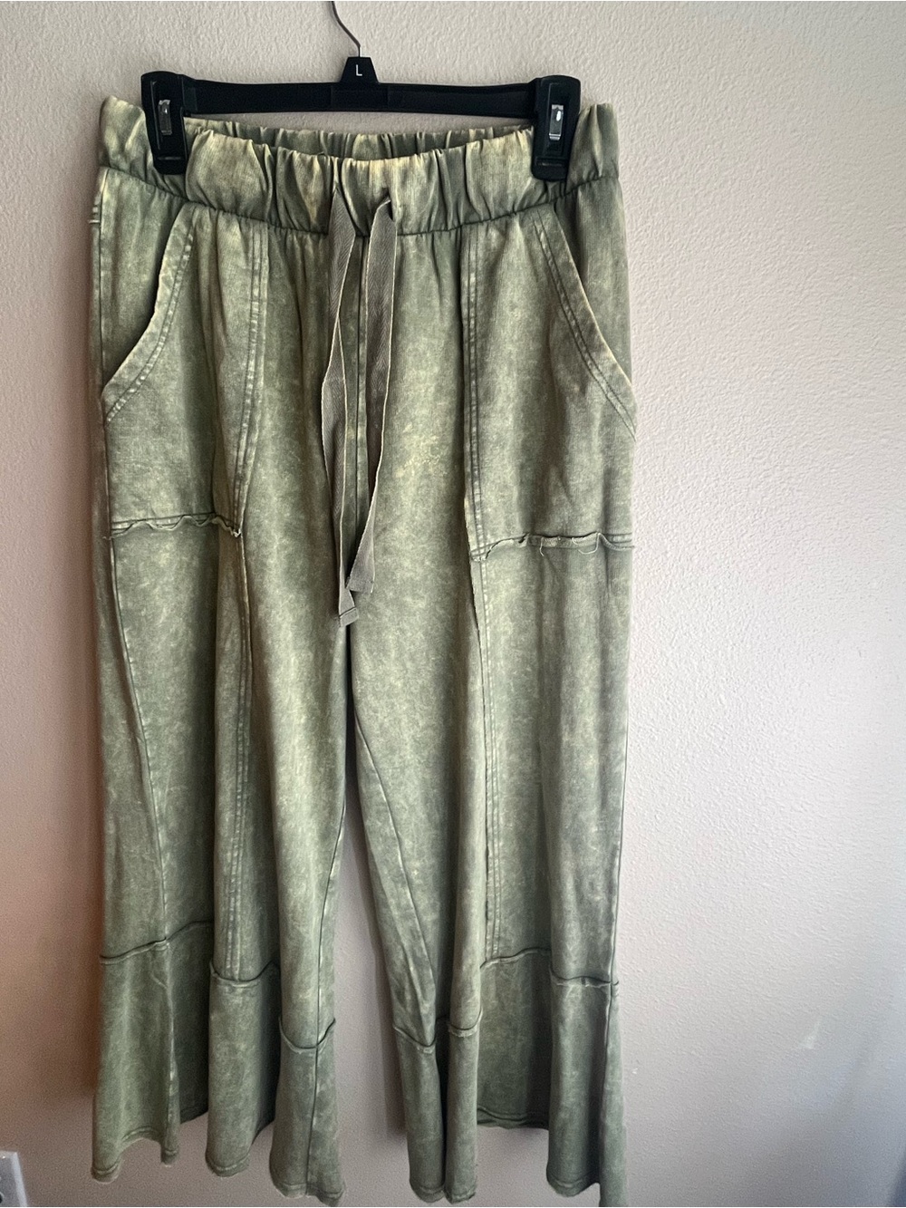 Zenana Outfitters Olive Green Washed Drawstring Jogger Pants